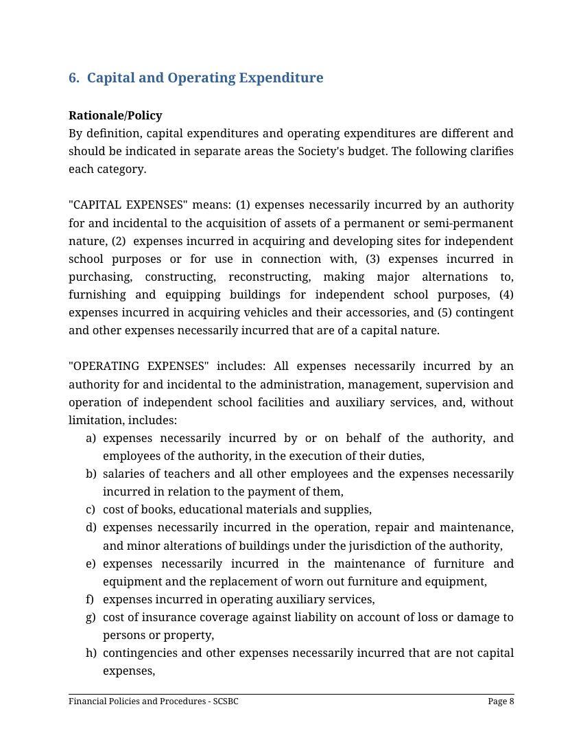Financial Policy & Procedure Template